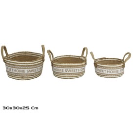 CESTA X3 C/ASAS 30X30X15/25CM HOMISW