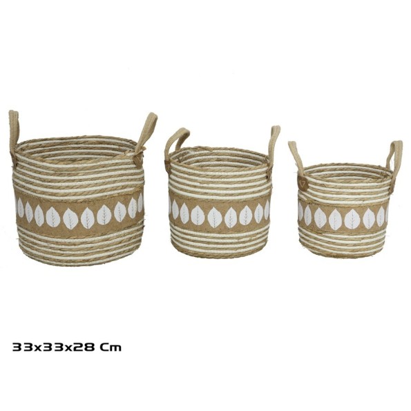 CESTA X3 C/ASAS 33X33X28/35CM  LAUREAN