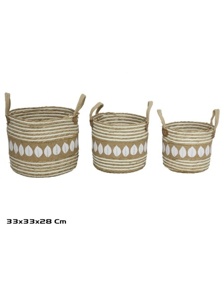CESTA X3 C/ASAS 33X33X28/35CM  LAUREAN