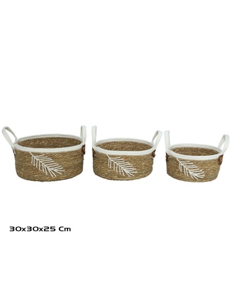 CESTA X3 C/ASAS 30X30X15/25CM  ROMINA