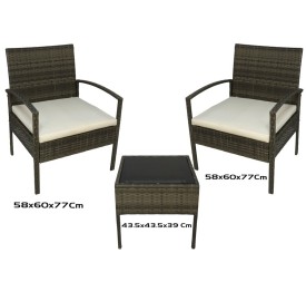 CONJUNTO SILLON X2 Y MESA BAHAMAS