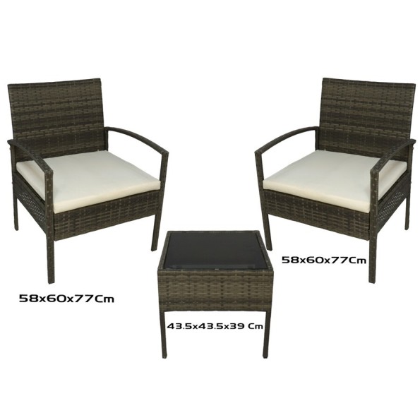 CONJUNTO SILLON X2 Y MESA BAHAMAS