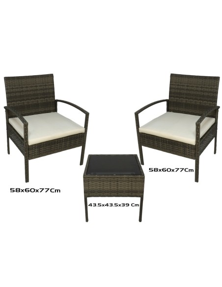 CONJUNTO SILLON X2 Y MESA BAHAMAS