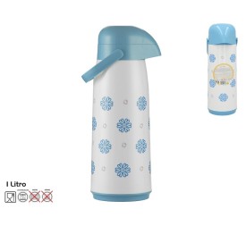 JARRA TERMO C/BOMBA DE VACIO REAL 1L AZUL