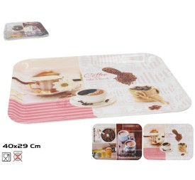 BANDEJA RECT. BUEN CAFE 40X29CM 2 SURT