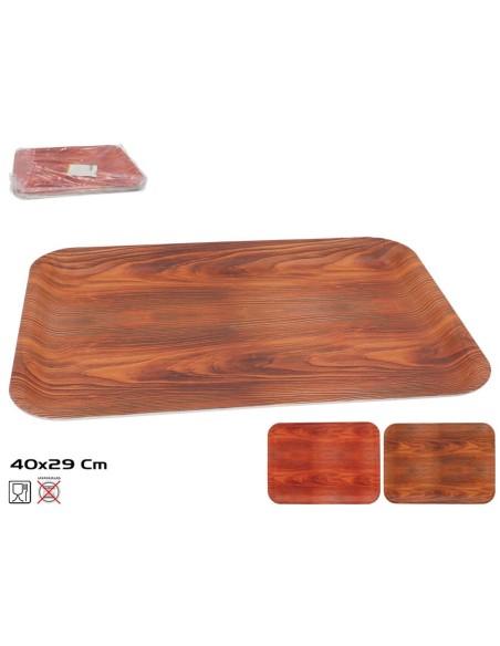 BANDEJA RECT. MON BOIS 40X29CM 2 SURT