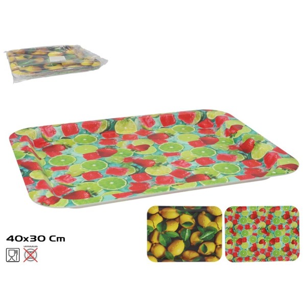 BANDEJA RECT. RICA FRUTA 40X30CM 2 SURT