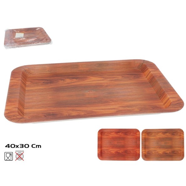 BANDEJA RECT. MON BOIS 40X30CM 2 SURT
