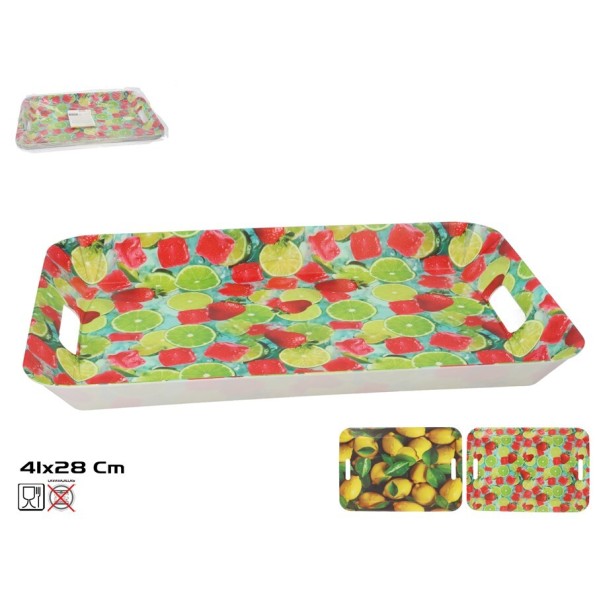 BANDEJA RECT. RICA FRUTA 41X28CM 2 SURT