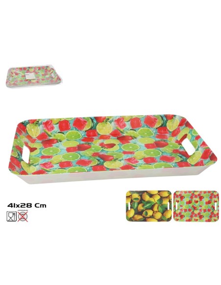 BANDEJA RECT. RICA FRUTA 41X28CM 2 SURT