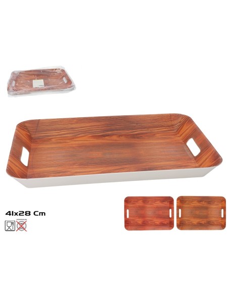 BANDEJA RECT. MON BOIS 41X28CM 2 SURT
