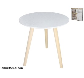 MESA AUXILIAR MADERA+MDF CASSIE 40X41CM BLANCO