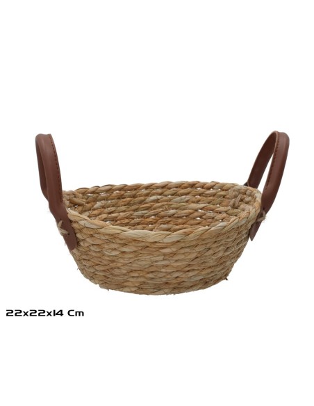 CESTA REDONDA C/ASAS  22X22X8/14CM LEIRE