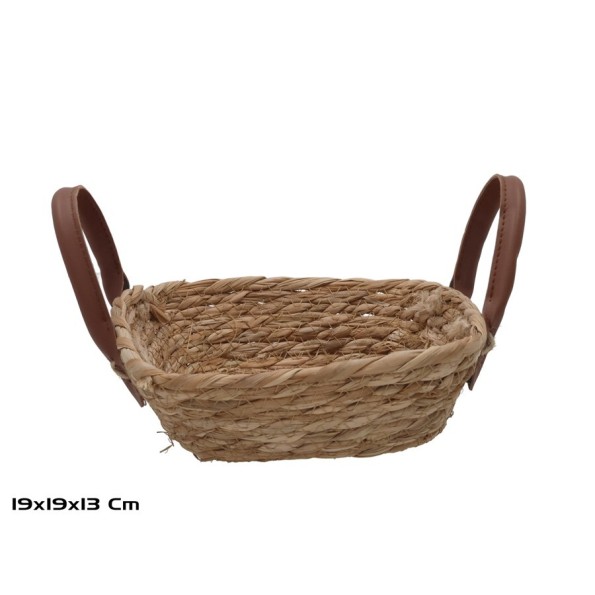 CESTA CUADRADA C/ASAS  19X19X7/13CM LEIRE