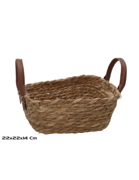CESTA CUADRADA C/ASAS  22X22X8/14CM LEIRE