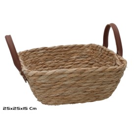 CESTA CUADRADA C/ASAS  25X25X9/15CM LEIRE