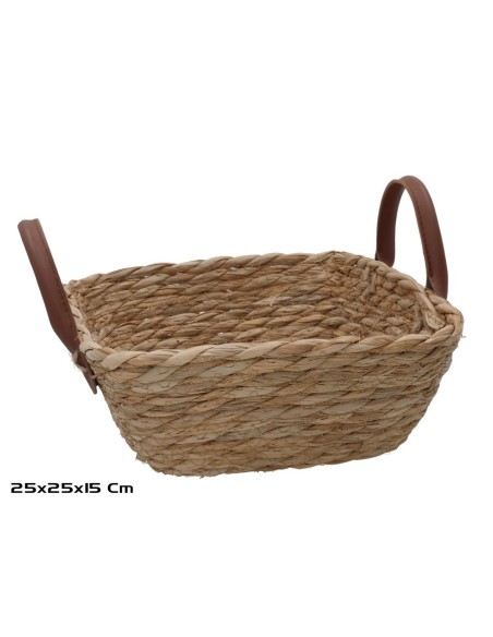 CESTA CUADRADA C/ASAS  25X25X9/15CM LEIRE