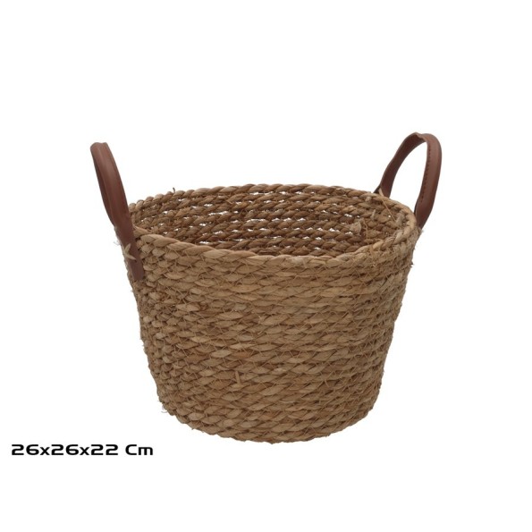 CESTA REDONDA C/ASAS  26X26X16/22CM LEIRE