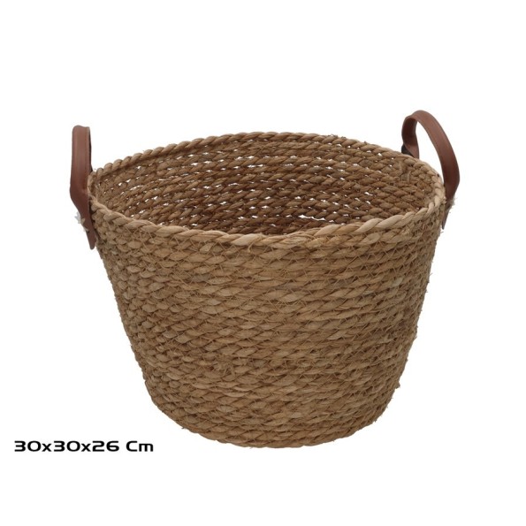 CESTA REDONDA C/ASAS  30X30X20/26CM LEIRE