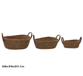 CESTA X3 OVAL C/ASAS  39X28X14/20CM LEIRE