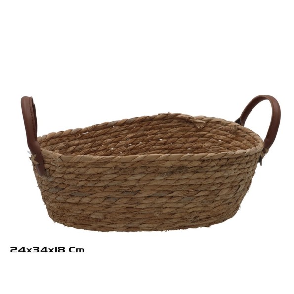 CESTA OVAL C/ASAS  34X24X12/18CM LEIRE
