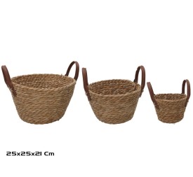 CESTA X3 REDONDA C/ASAS  25X25X15/21CM LEIRE