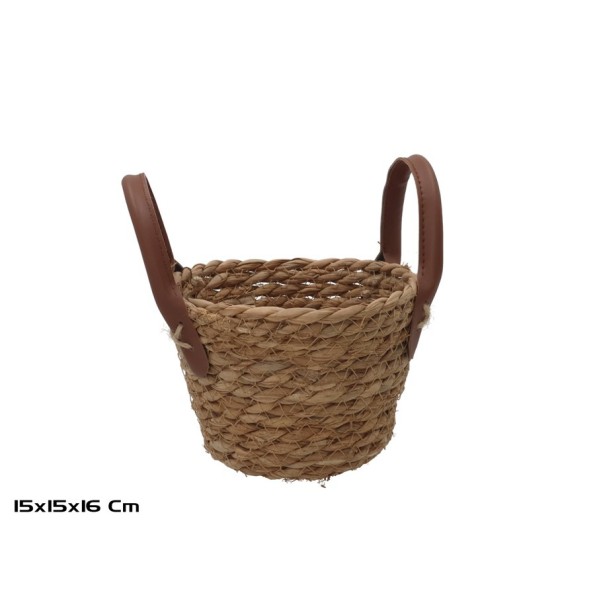 CESTA REDONDA C/ASAS  15X15X10/16CM LEIRE
