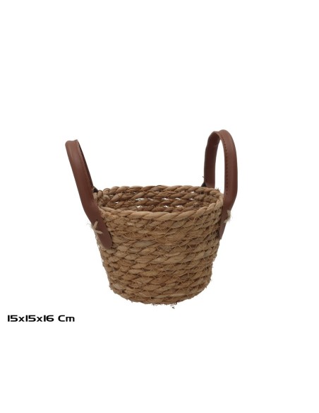 CESTA REDONDA C/ASAS  15X15X10/16CM LEIRE