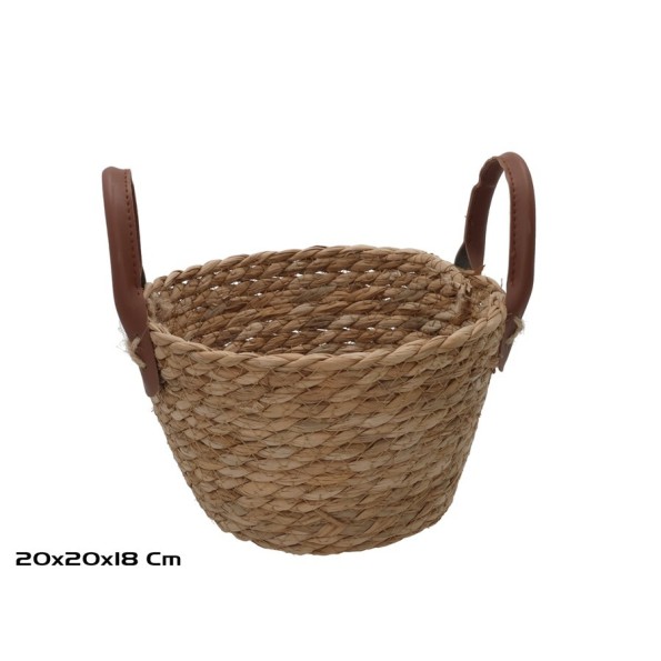 CESTA REDONDA C/ASAS  20X20X12/18CM LEIRE