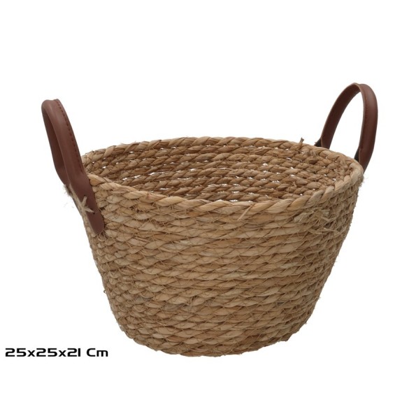 CESTA REDONDA C/ASAS  25X25X15/21CM LEIRE