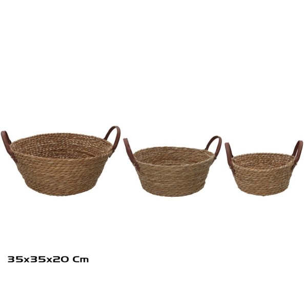 CESTA X3 REDONDA C/ASAS  35X35X14/20CM LEIRE
