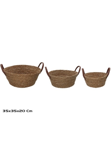 CESTA X3 REDONDA C/ASAS  35X35X14/20CM LEIRE