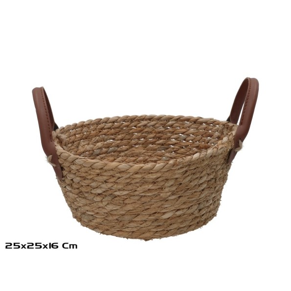 CESTA REDONDA C/ASAS  25X25X10/16CM LEIRE