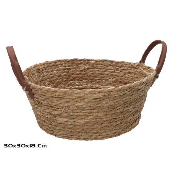 CESTA REDONDA C/ASAS  30X30X12/18CM LEIRE