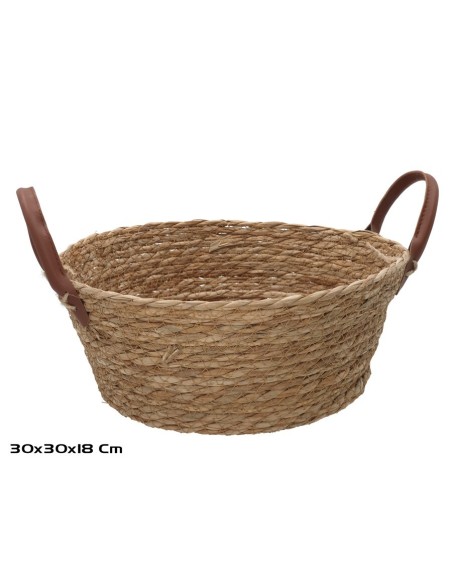 CESTA REDONDA C/ASAS  30X30X12/18CM LEIRE