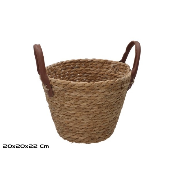 CESTA REDONDA C/ASAS  20X20X16/22CM LEIRE
