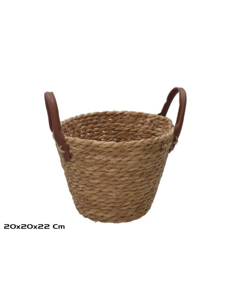 CESTA REDONDA C/ASAS  20X20X16/22CM LEIRE