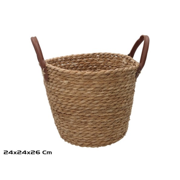 CESTA REDONDA C/ASAS  24X24X20/26CM LEIRE