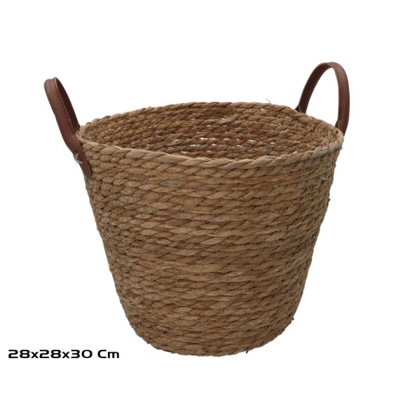 CESTA REDONDA C/ASAS  28X28X24/30CM LEIRE