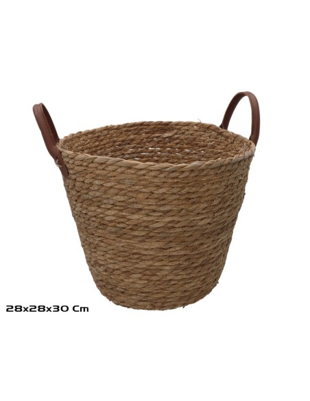 CESTA REDONDA C/ASAS  28X28X24/30CM LEIRE