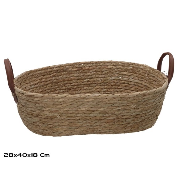 CESTA RECTANGULAR C/ASAS  40X28X12/18CM LEIRE
