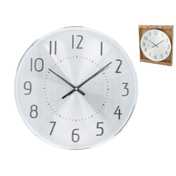 RELOJ DE PARED ORBE 35 CM PLATA