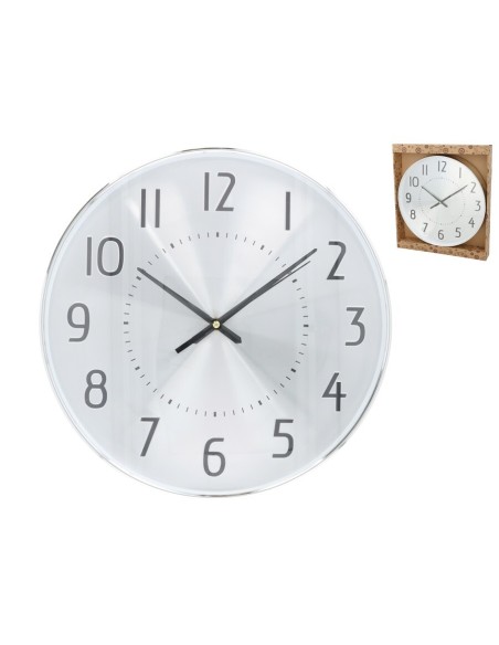 RELOJ DE PARED ORBE 35 CM PLATA