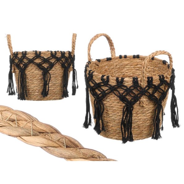 MACETEROMIMBRE MACRAME COLGANTE NEGRO PEQUEÑO