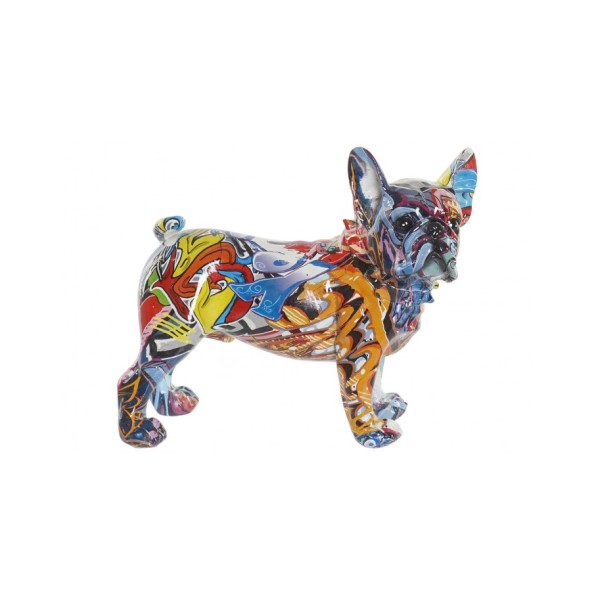 FIGURA RESINA 24X11X20 PERRO MULTICOLOR