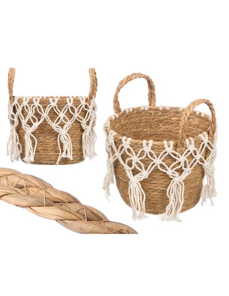 MACETERO MACRAME COLGANTE BLANCO PEQUEÑO