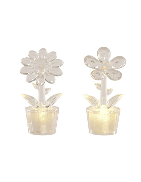 DECORACION LUMINOSA LED 4X4X11 FLOR 2 SURT.