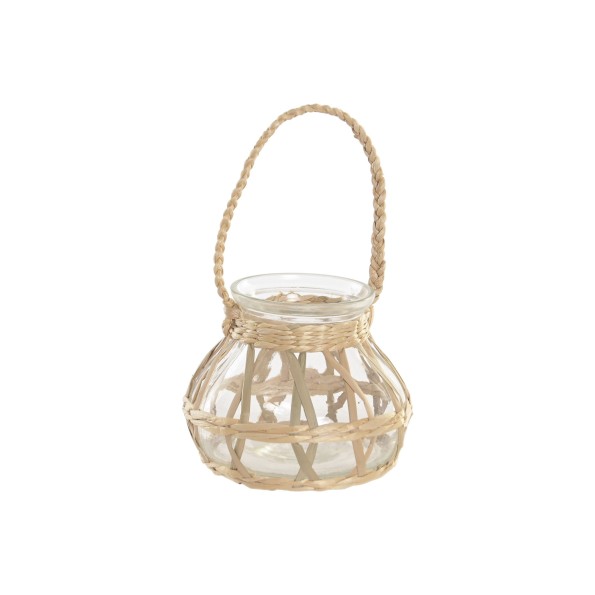 PORTAVELA CRISTAL MIMBRE 16X16X12 1.2L NATURAL