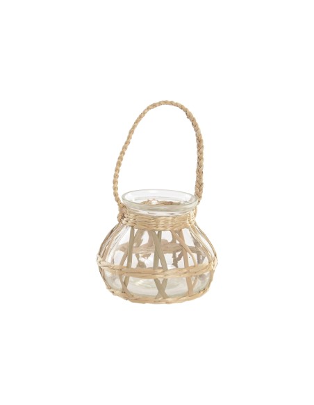 PORTAVELA CRISTAL MIMBRE 16X16X12 1.2L NATURAL