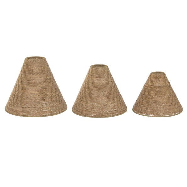 PANTALLA SET 3 FIBRA TRENZADA METAL 58X58X50